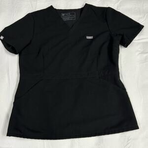 Figs Scrub Top 2 Pockets Black Women’s Size Small